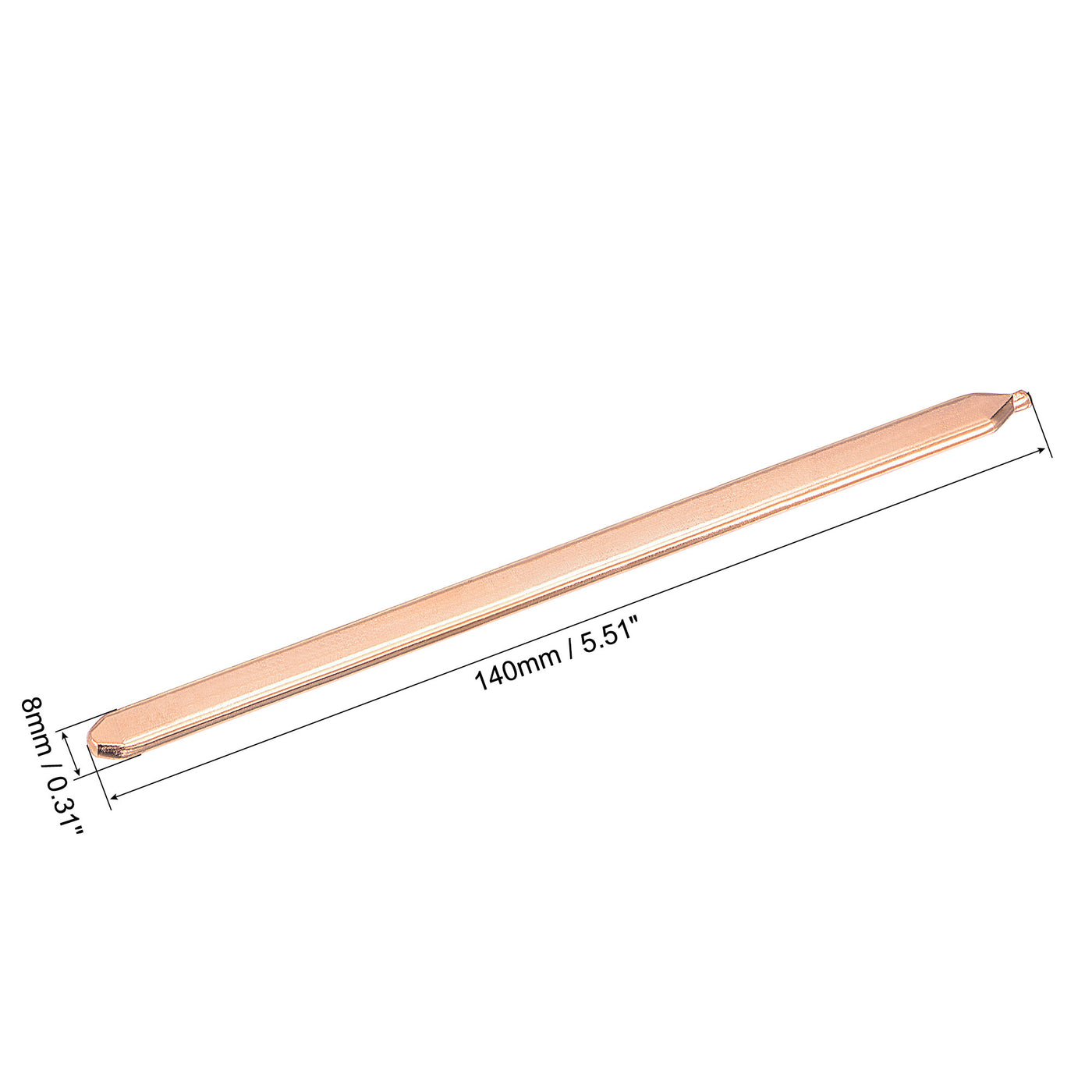 uxcell Uxcell Copper Flat Heat Pipe for Cooling Laptop CPU GPU Heatsink 140mm x 8mm x 3mm