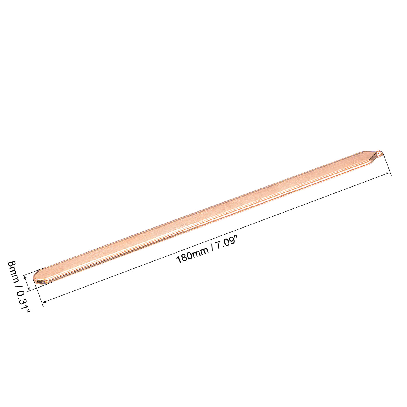 uxcell Uxcell Copper Flat Heat Pipe for Cooling Laptop CPU GPU Heatsink 180mm x 8mm x 3mm