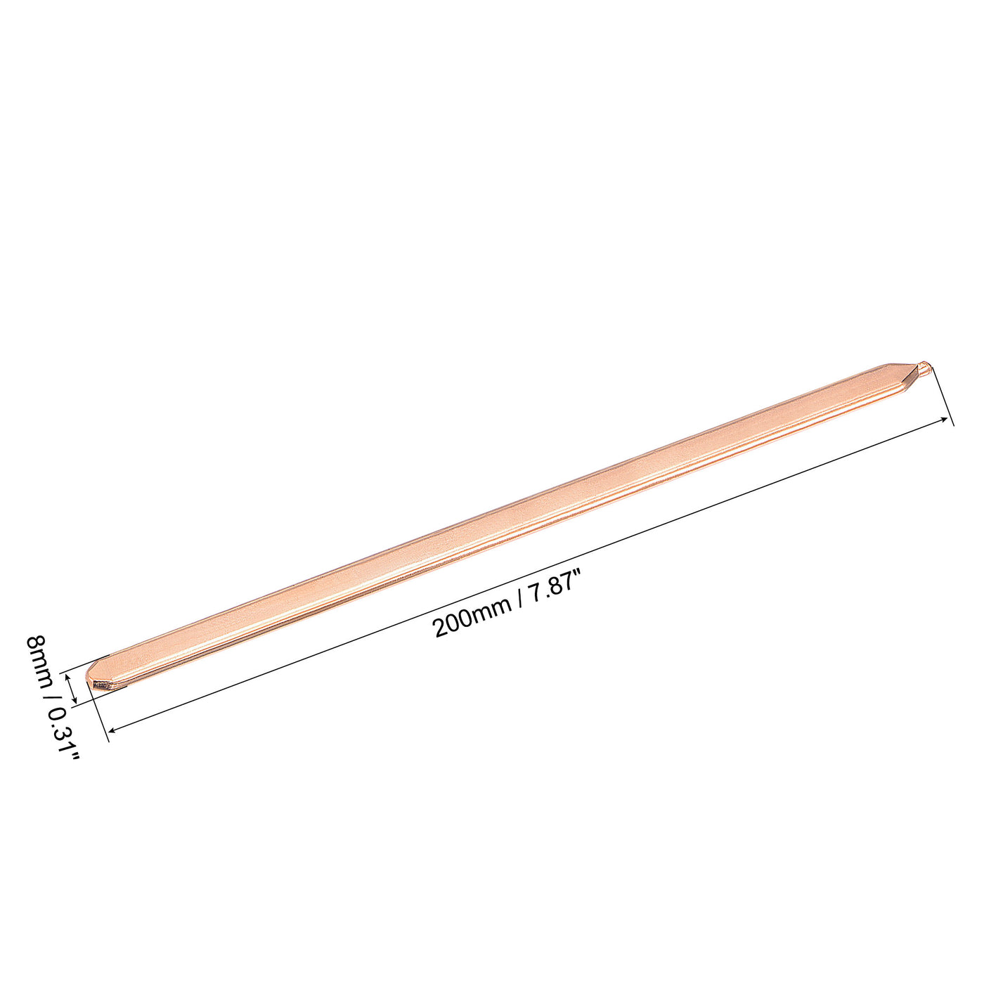 uxcell Uxcell Copper Flat Heat Pipe for Cooling Laptop CPU GPU Heatsink 200mm x 8mm x 3mm