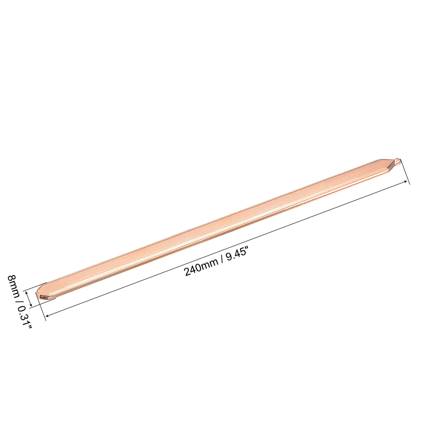 uxcell Uxcell Copper Flat Heat Pipe for Cooling Laptop CPU GPU Heatsink 240mm x 8mm x 3mm