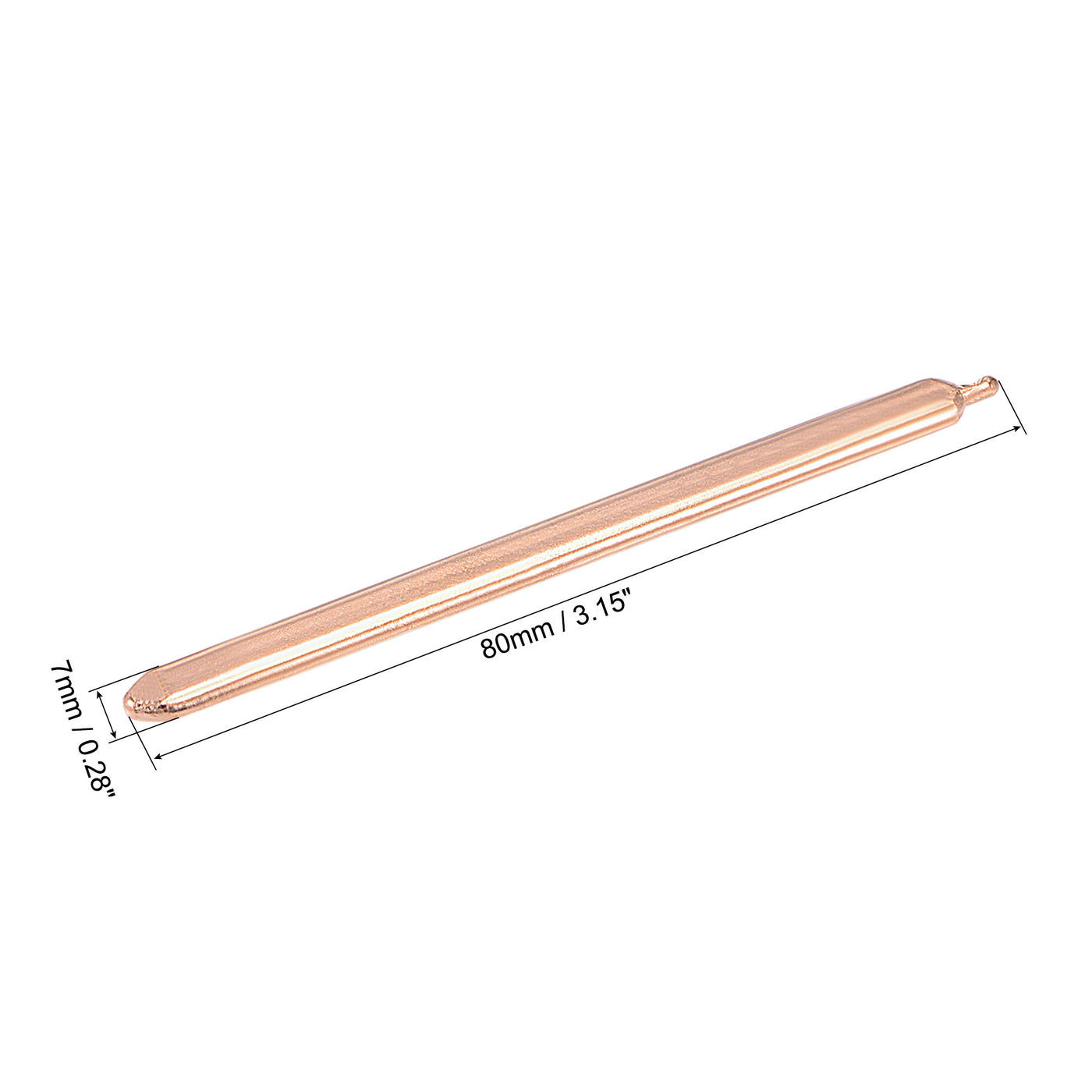 uxcell Uxcell Copper Flat Heat Pipe for Cooling Laptop CPU GPU Heatsink 80mm x 7mm x 3.0mm