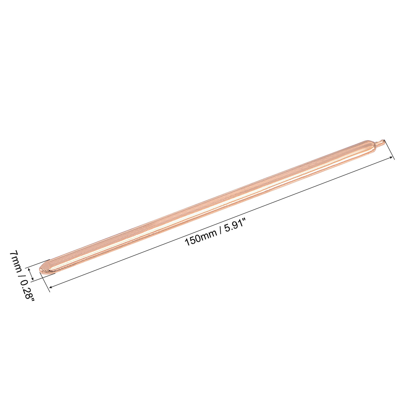 uxcell Uxcell Copper Flat Heat Pipe for Cooling Laptop CPU GPU Heatsink 150mm x 7mm x 3mm