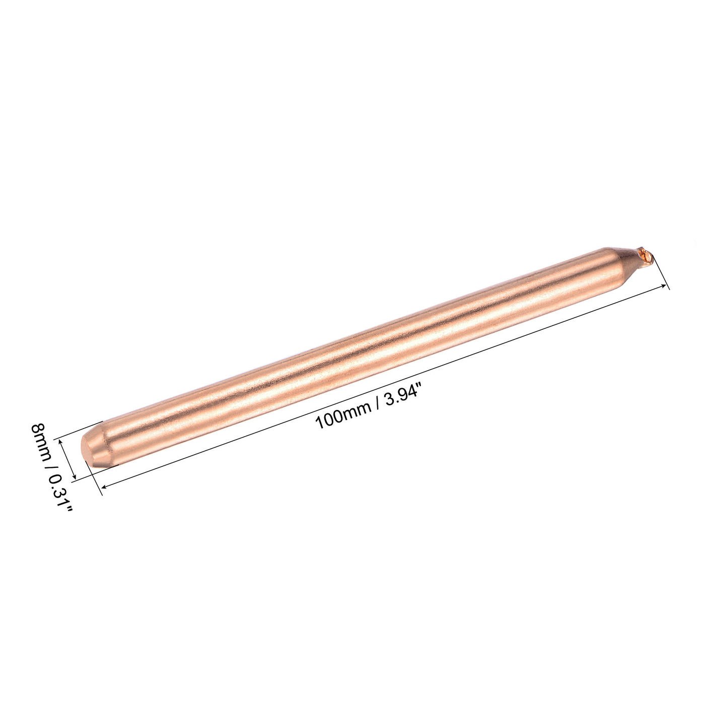uxcell Uxcell Copper Round Heat Pipe for Cooling Laptop CPU GPU Heatsink 8mm x 100mm