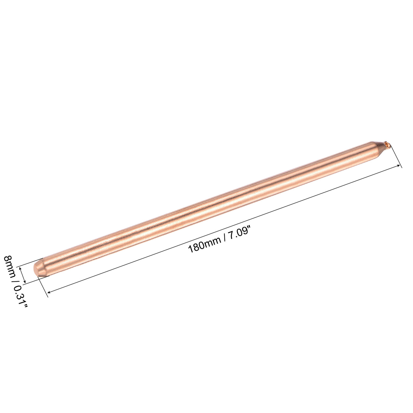 uxcell Uxcell Copper Round Heat Pipe for Cooling Laptop CPU GPU Heatsink 8mm x 180mm