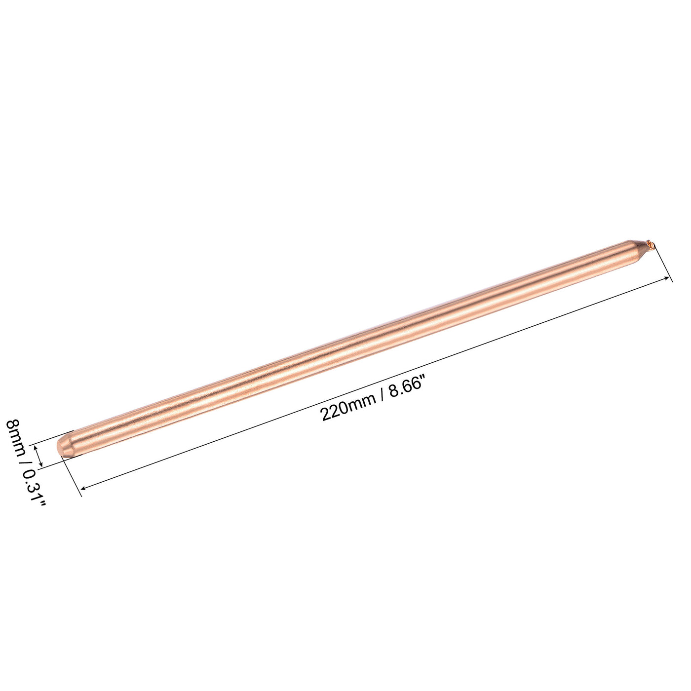 uxcell Uxcell Copper Round Heat Pipe for Cooling Laptop CPU GPU Heatsink 8mm x 220mm