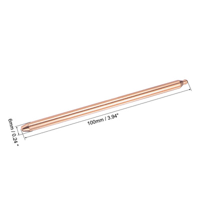 Harfington Uxcell Copper Round Heat Pipe for Cooling Laptop CPU GPU Heatsink 6mm x 100mm