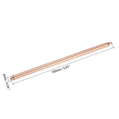 Harfington Uxcell Copper Round Heat Pipe for Cooling Laptop CPU GPU Heatsink 6mm x 150mm