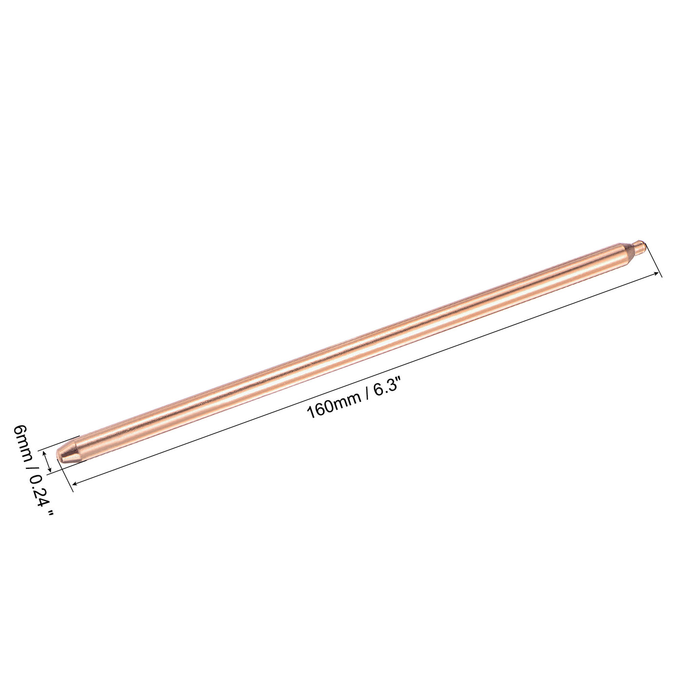 uxcell Uxcell Copper Round Heat Pipe for Cooling Laptop CPU GPU Heatsink 6mm x 160mm