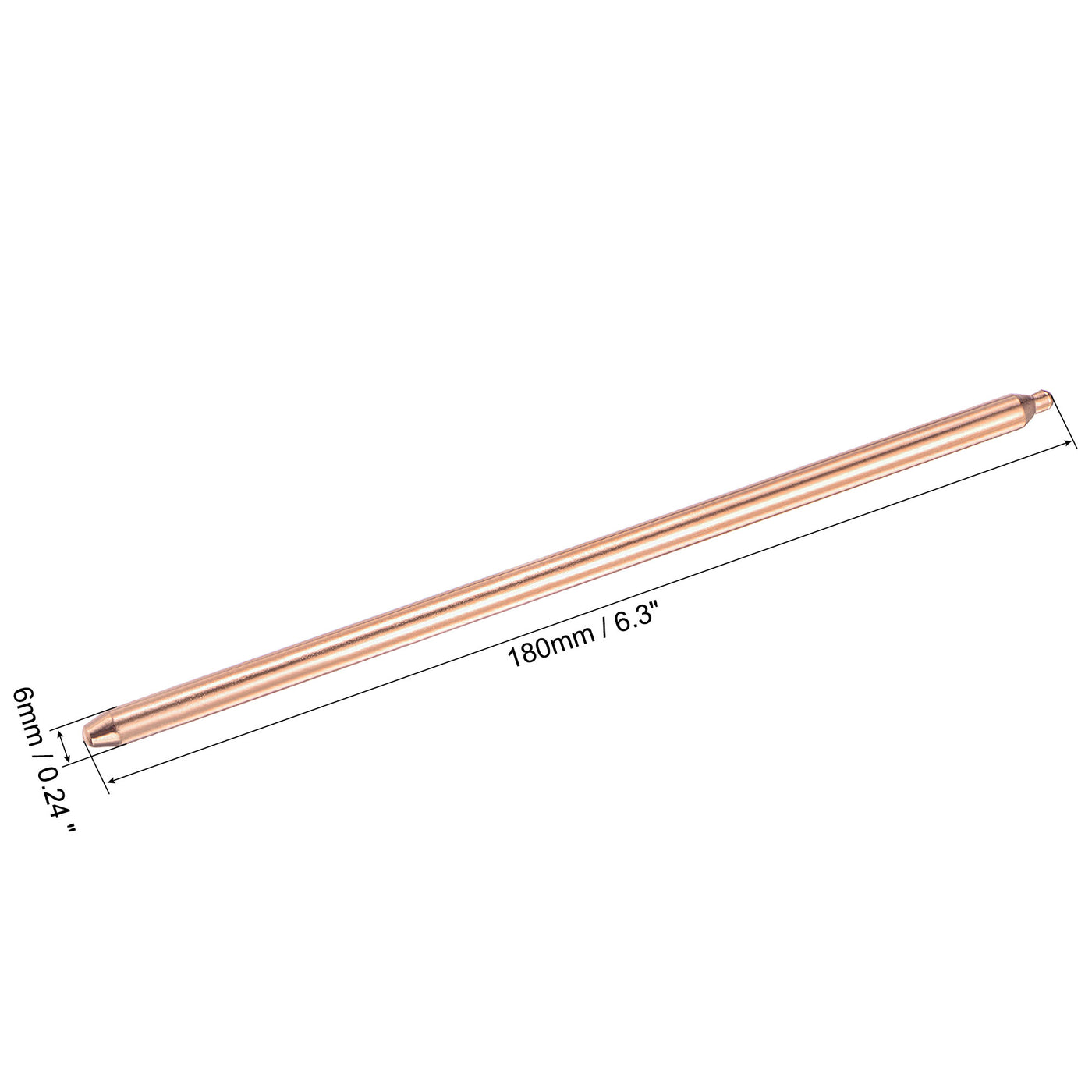 uxcell Uxcell Copper Round Heat Pipe for Cooling Laptop CPU GPU Heatsink 6mm x 180mm