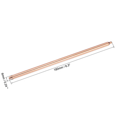 Harfington Uxcell Copper Round Heat Pipe for Cooling Laptop CPU GPU Heatsink 6mm x 180mm