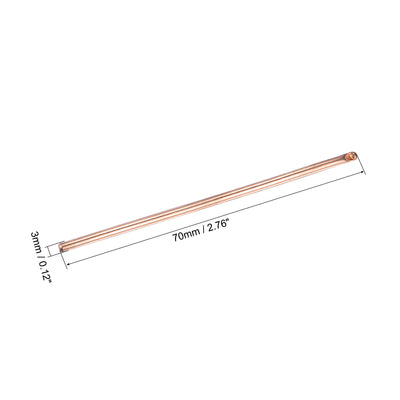 Harfington Uxcell Copper Round Heat Pipe for Cooling Laptop CPU GPU Heatsink 3mm x 70mm
