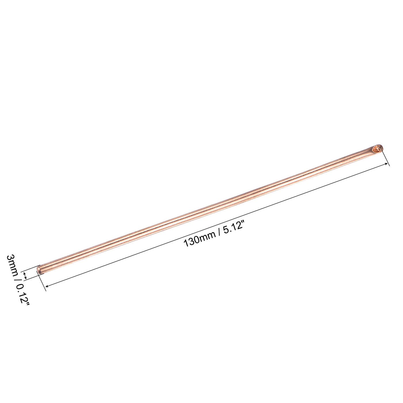 uxcell Uxcell Copper Round Heat Pipe for Cooling Laptop CPU GPU Heatsink 3mm x 130mm