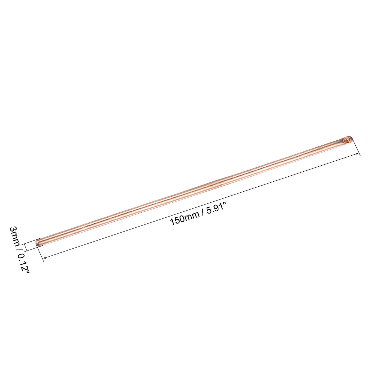 uxcell Uxcell Copper Round Heat Pipe for Cooling Laptop CPU GPU Heatsink 3mm x 150mm