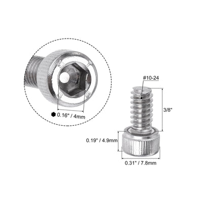 Harfington Uxcell Hex Socket Head Cap Screw, Bolts 304 Stainless Steel Polished