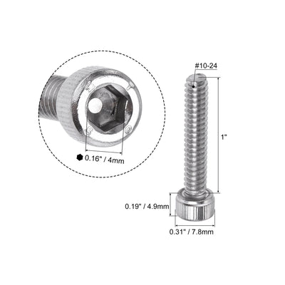 Harfington Uxcell Hex Socket Head Cap Screw Bolts 304 Stainless Steel Polished