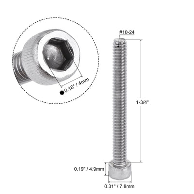 Harfington Uxcell Hex Socket Head Cap Screw Bolts 304 Stainless Steel Polished