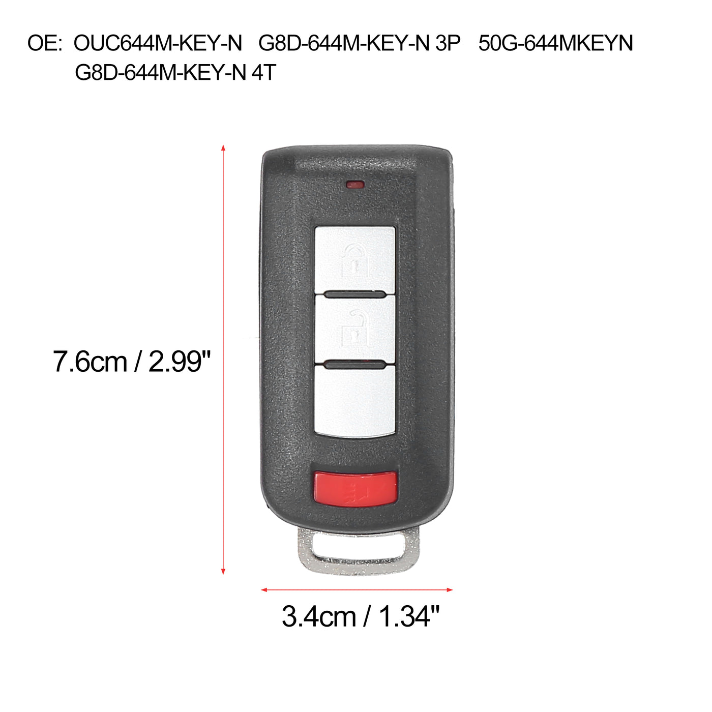 X AUTOHAUX Keyless Entry Remote Car Key Fob 315Mhz OUC644M-KEY-N ID46 Chip for Mitsubishi Outlander 2008-2020