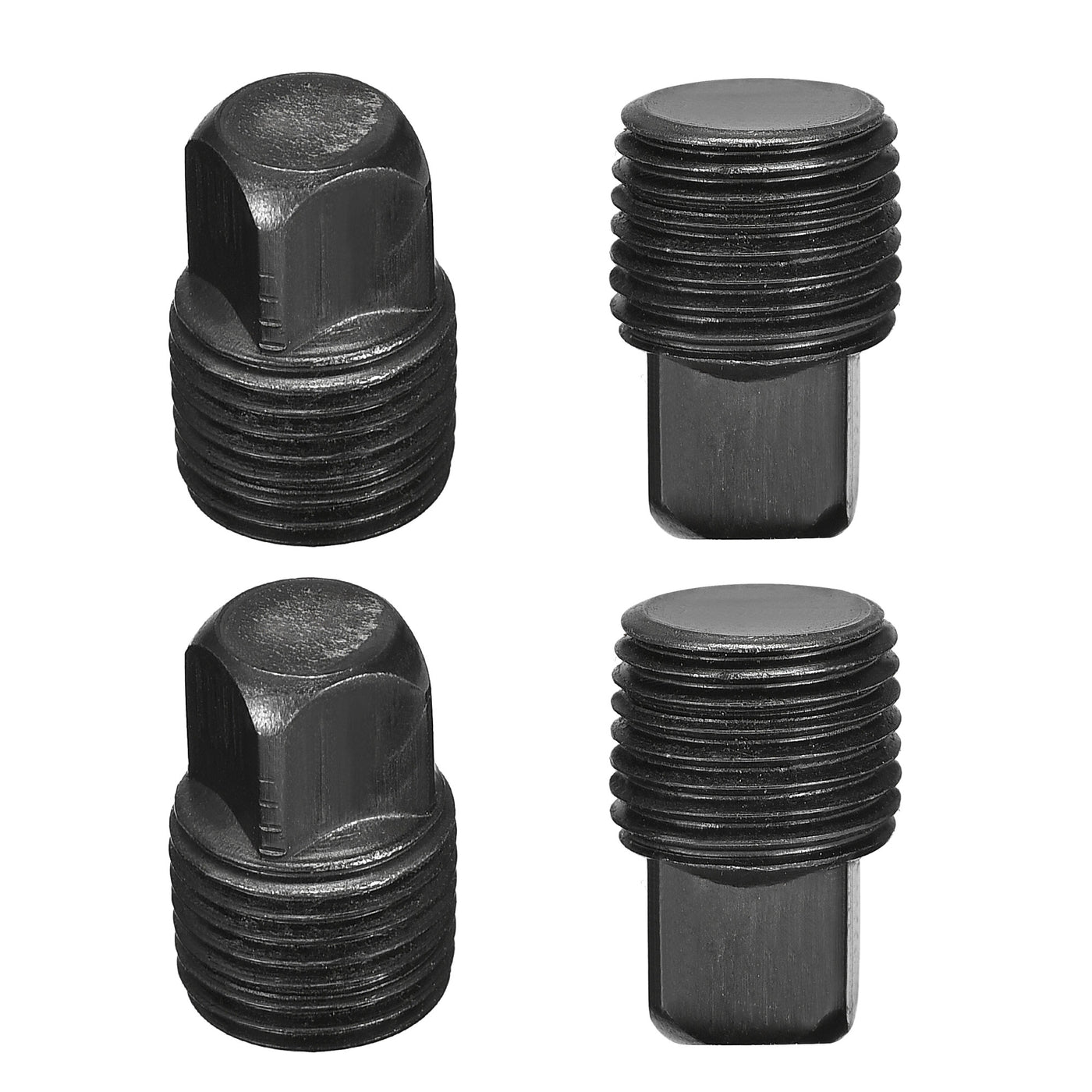 uxcell Uxcell Outer Square Head Socket Pipe Fitting Plug 1/8NPT Male Thread Carbon Steel 4Pcs for Terminate Pipe Ends