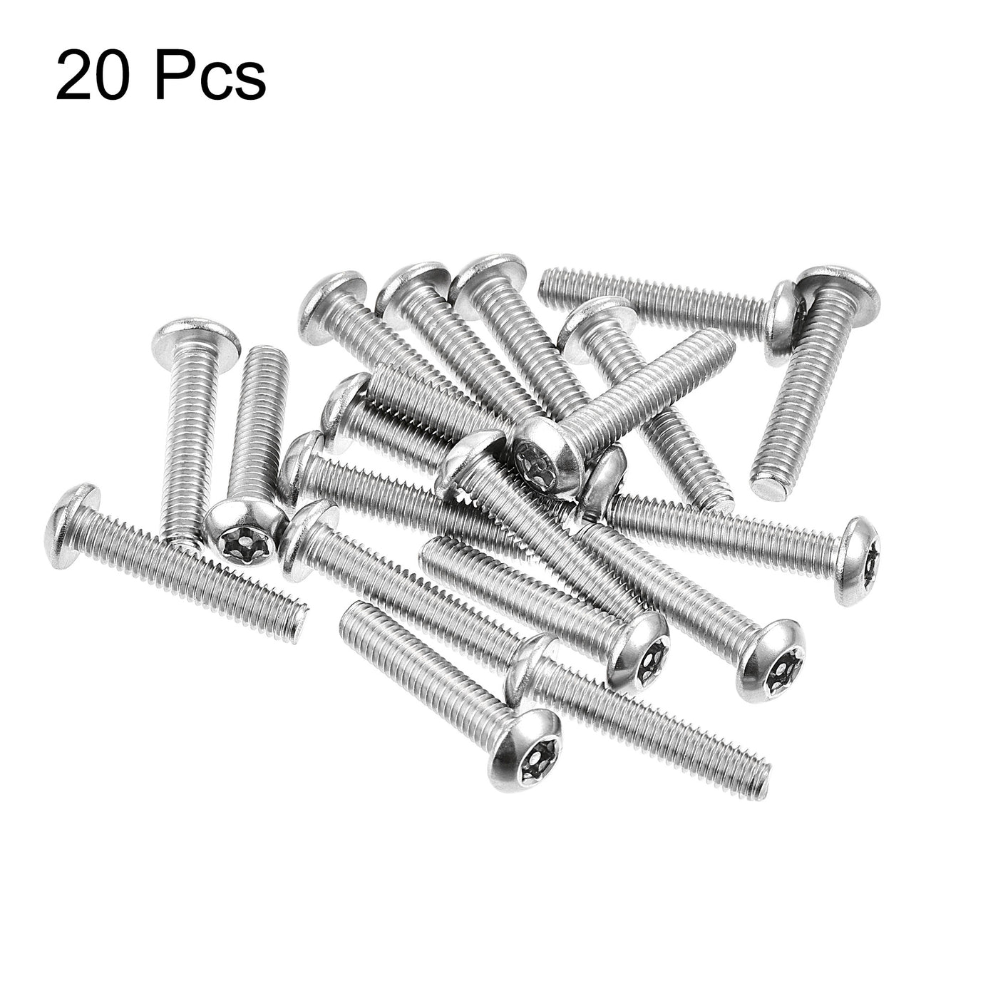 uxcell Uxcell M4x20mm Torx Security Machine Screw, 20pcs Pan Head Screws Inside Column, 304 Stainless Steel Fasteners Bolts