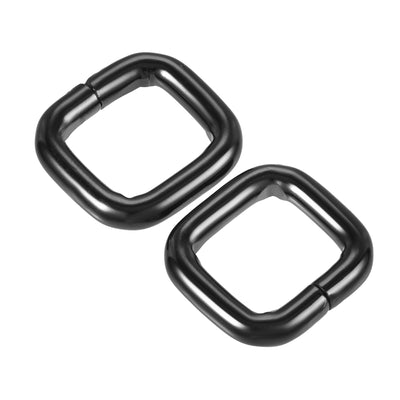 Harfington Uxcell Metal Rectangle Ring Buckles 13x12mm for Bags Belts DIY Black 20pcs