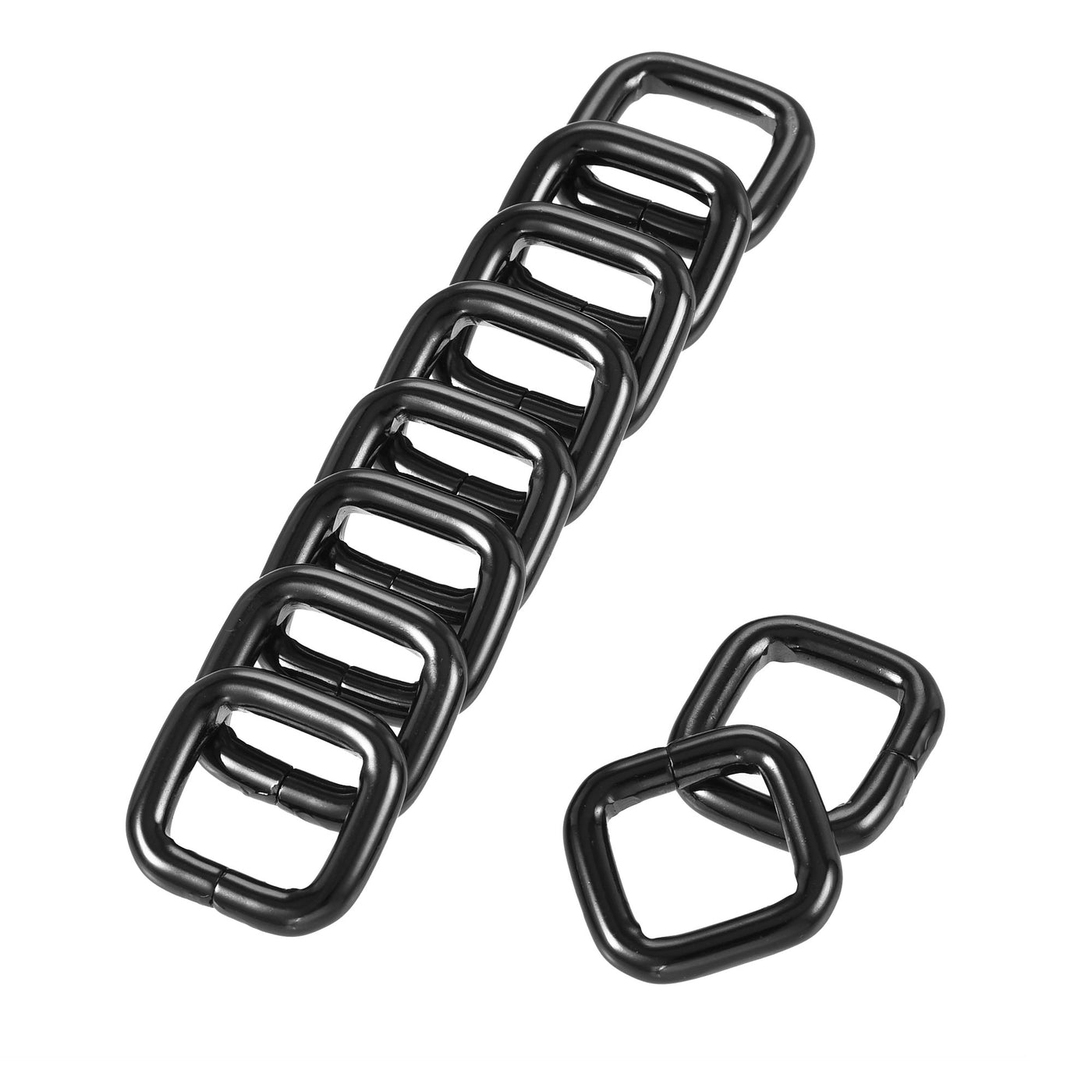 uxcell Uxcell Metal Rectangle Ring Buckles 13x12mm for Bags Belts DIY Black 20pcs