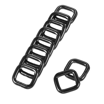 Harfington Uxcell Metal Rectangle Ring Buckles 13x12mm for Bags Belts DIY Black 20pcs