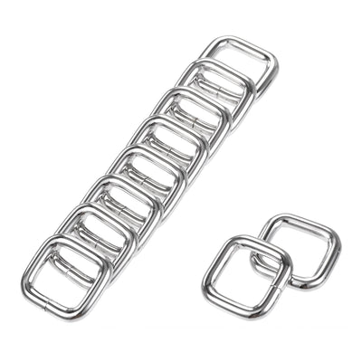 Harfington Uxcell Metal Rectangle Ring Buckles 14x13mm for Bags Belts DIY Silver Tone 20pcs