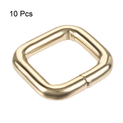 Harfington Uxcell Metal Rectangle Ring Buckles 16x15mm for Bags Belts DIY Gold Tone 10pcs