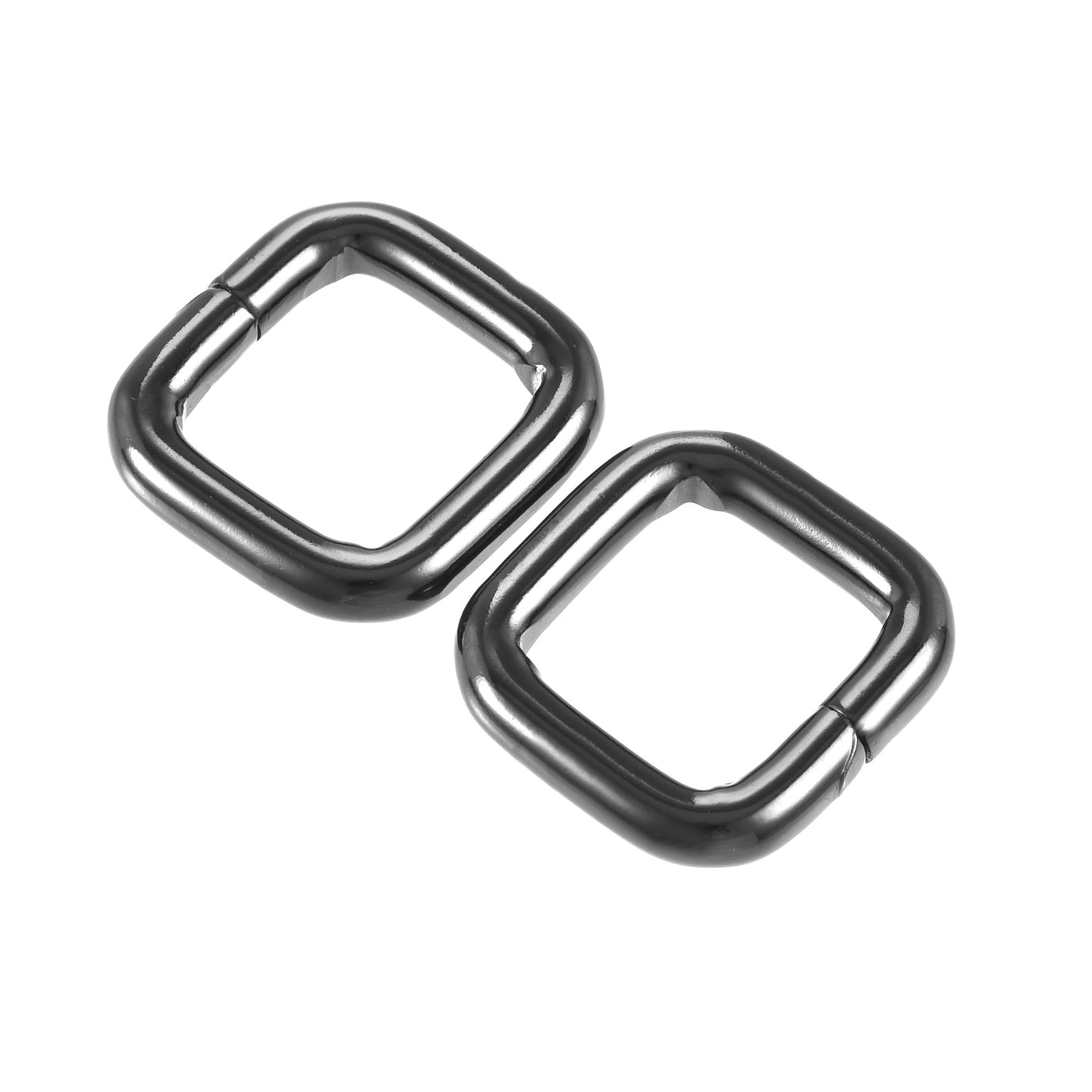 uxcell Uxcell Metal Rectangle Ring Buckles 16x16mm for Bags Belts DIY Black 20pcs