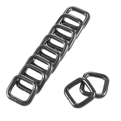 Harfington Uxcell Metal Rectangle Ring Buckles 16x16mm for Bags Belts DIY Black 20pcs