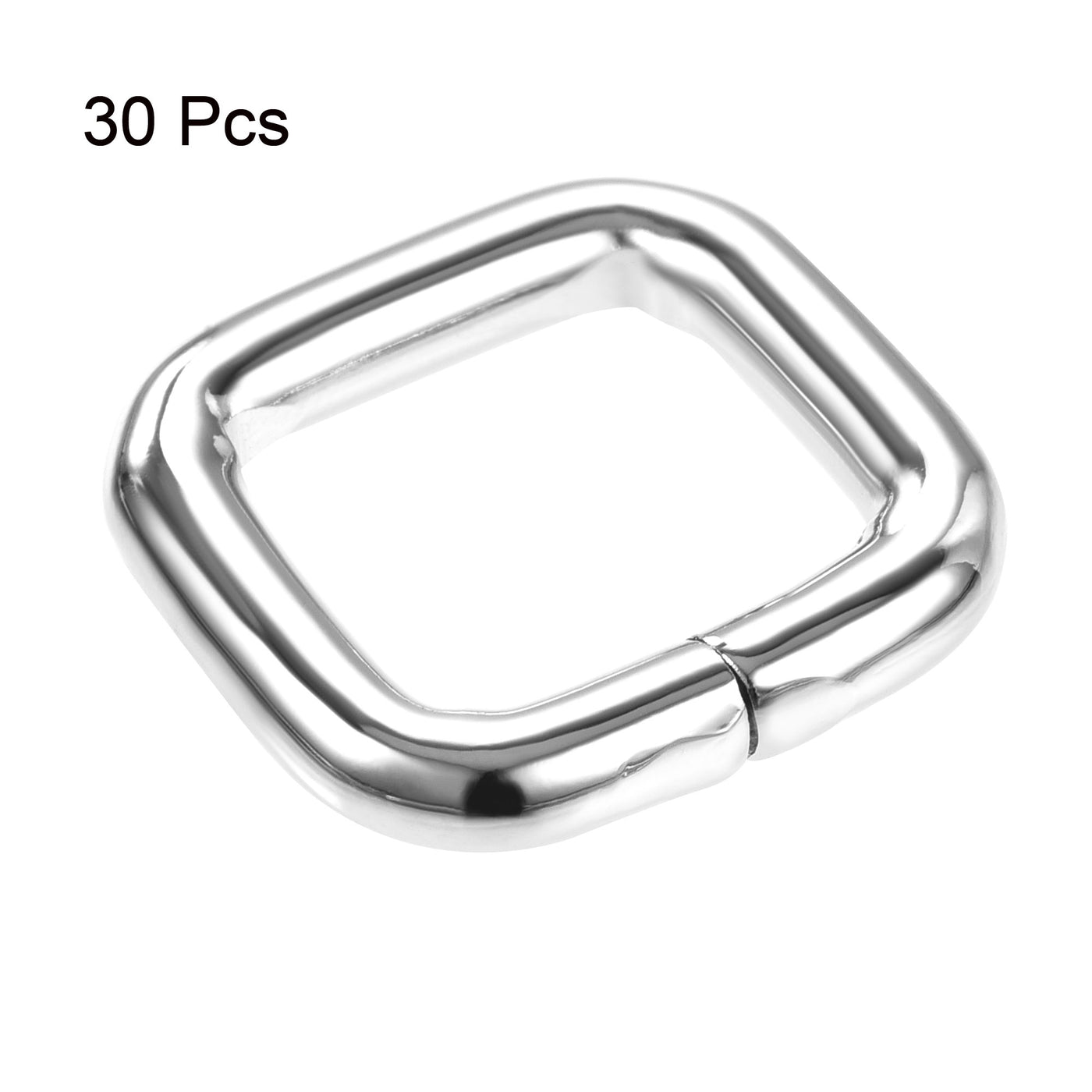 uxcell Uxcell Metal Rectangle Ring Buckles 17x16mm for Bags Belts DIY Silver Tone 30pcs