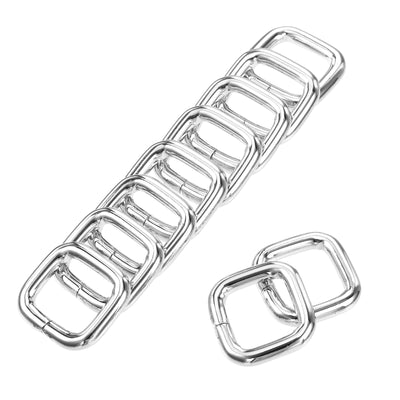 Harfington Uxcell Metal Rectangle Ring Buckles 17x16mm for Bags Belts DIY Silver Tone 30pcs