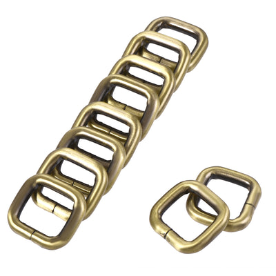 Harfington Uxcell Metal Rectangle Ring Buckles 16x15mm for Bags Belts DIY Bronze Tone 20pcs