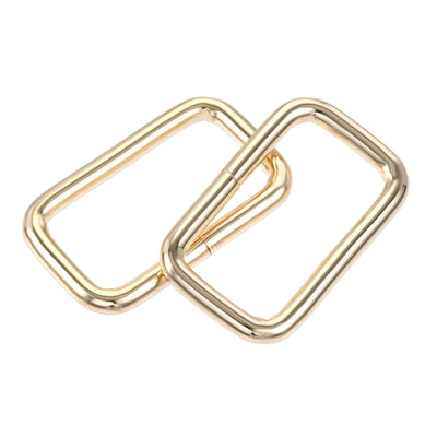 Harfington Uxcell Metal Rectangle Ring Buckles 38x20mm for Bags Belts DIY Gold Tone 10pcs