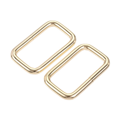 Harfington Uxcell Metal Rectangle Ring Buckles 38x20mm for Bags Belts DIY Gold Tone 10pcs