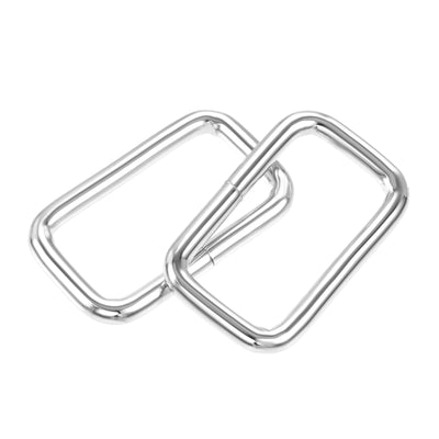 Harfington Uxcell Metal Rectangle Ring Buckles 38x20mm for Bags Belts DIY Silver Tone 10pcs