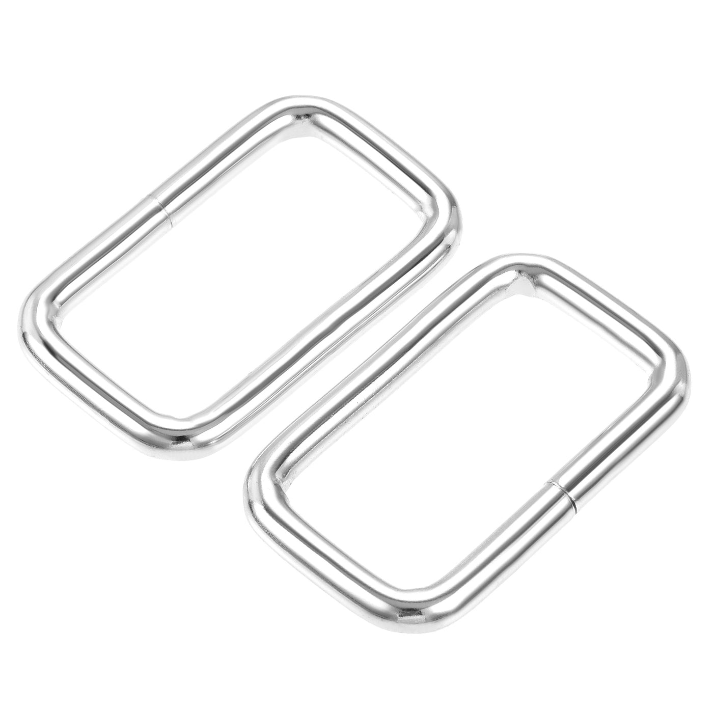 uxcell Uxcell Metal Rectangle Ring Buckles 38x20mm for Bags Belts DIY Silver Tone 10pcs