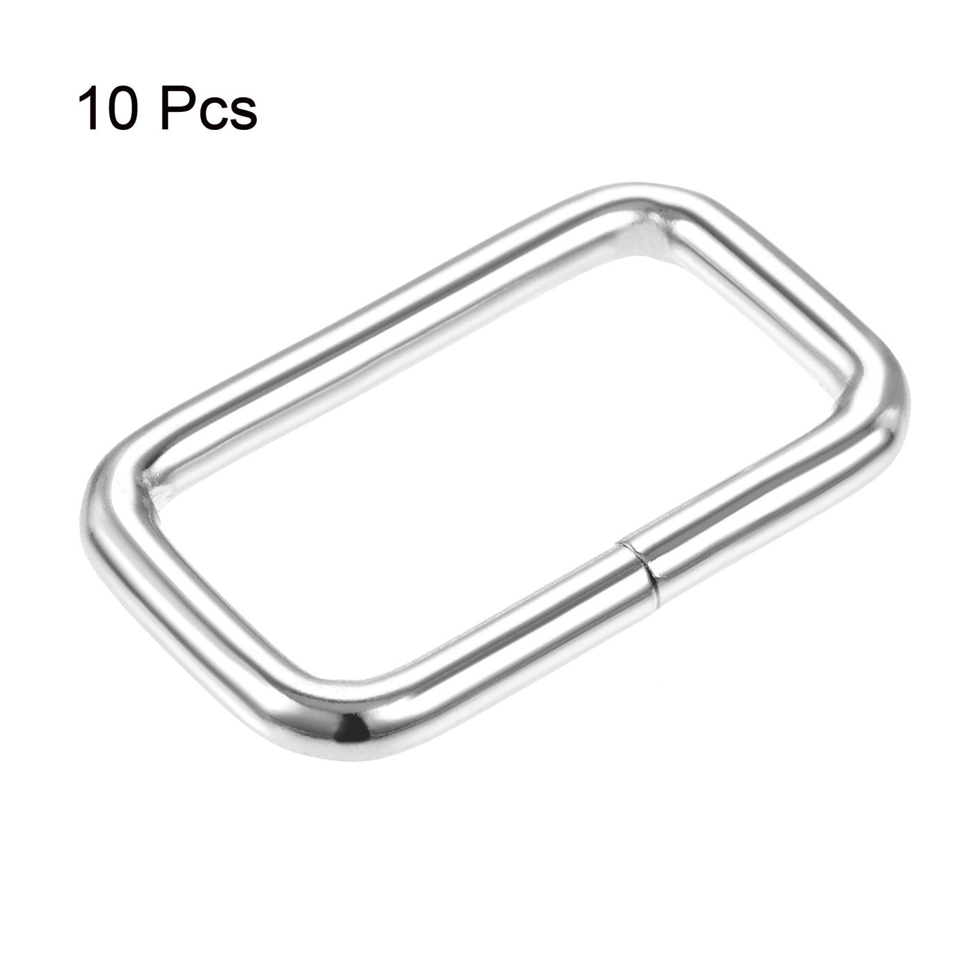 uxcell Uxcell Metal Rectangle Ring Buckles 38x20mm for Bags Belts DIY Silver Tone 10pcs