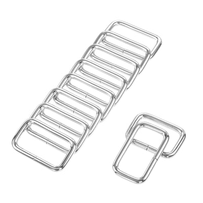Harfington Uxcell Metal Rectangle Ring Buckles 38x20mm for Bags Belts DIY Silver Tone 10pcs