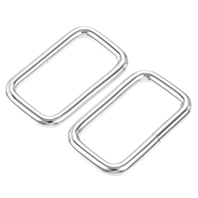 Harfington Uxcell Metal Rectangle Ring Buckles 38x20mm for Bags Belts DIY Silver Tone 20pcs