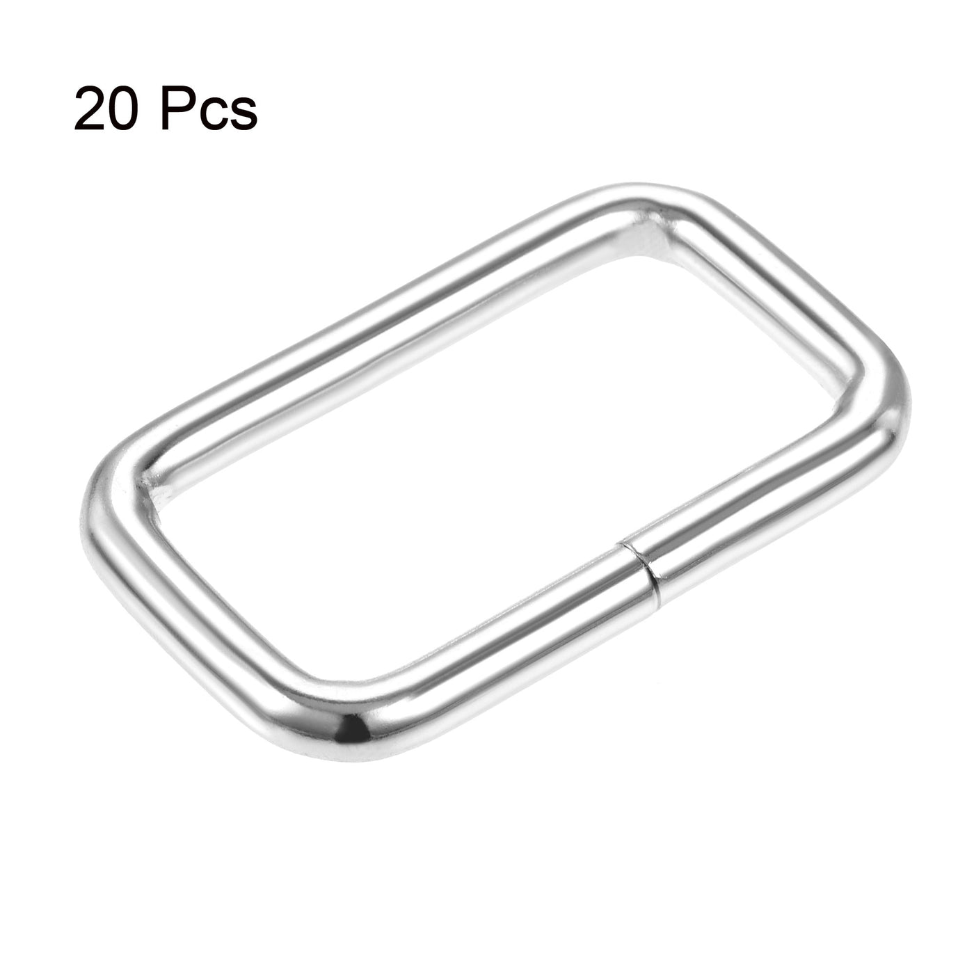 uxcell Uxcell Metal Rectangle Ring Buckles 38x20mm for Bags Belts DIY Silver Tone 20pcs