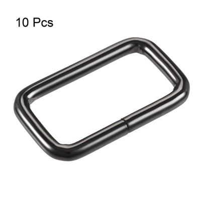 Harfington Uxcell Metal Rectangle Ring Buckles 38x20mm for Bags Belts DIY Black 10pcs
