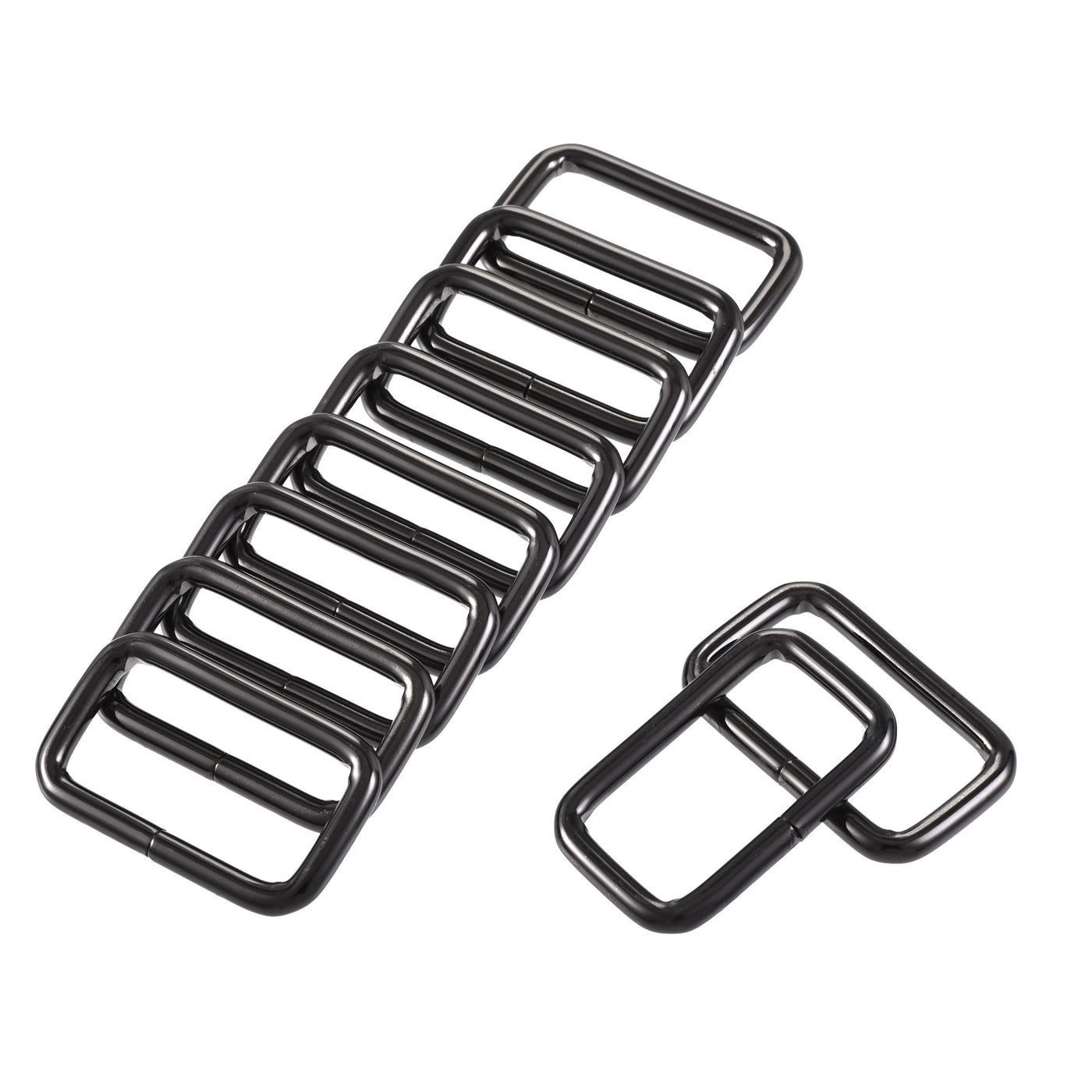 uxcell Uxcell Metal Rectangle Ring Buckles 38x20mm for Bags Belts DIY Black 10pcs