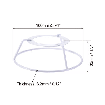 Harfington Uxcell Lamp Shade Ring, 100mm Dia. Lampshade Holder Frame Ring for E26/E27 Lamp Socket, Baked Coating Iron 2 Set
