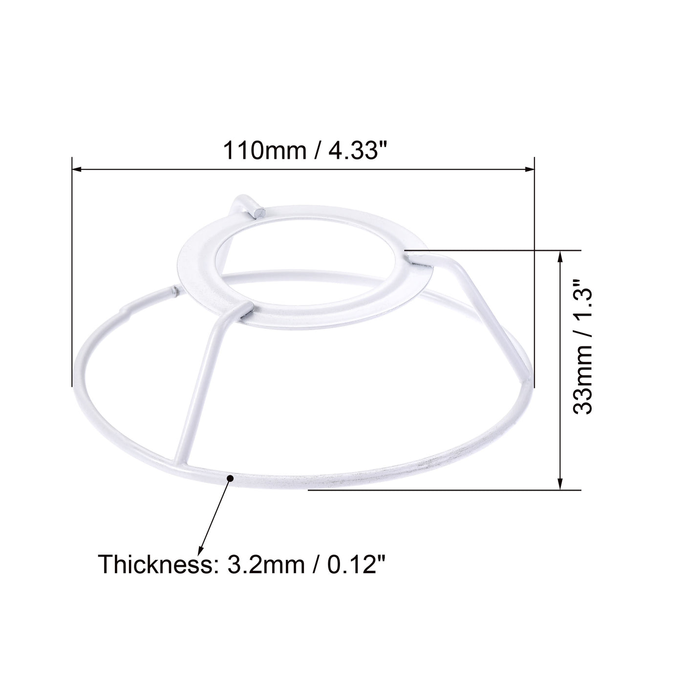 uxcell Uxcell Lamp Shade Ring, 110mm Dia. Lampshade Holder Frame Ring for E26/E27 Lamp Socket, Baked Coating Iron 2 Set