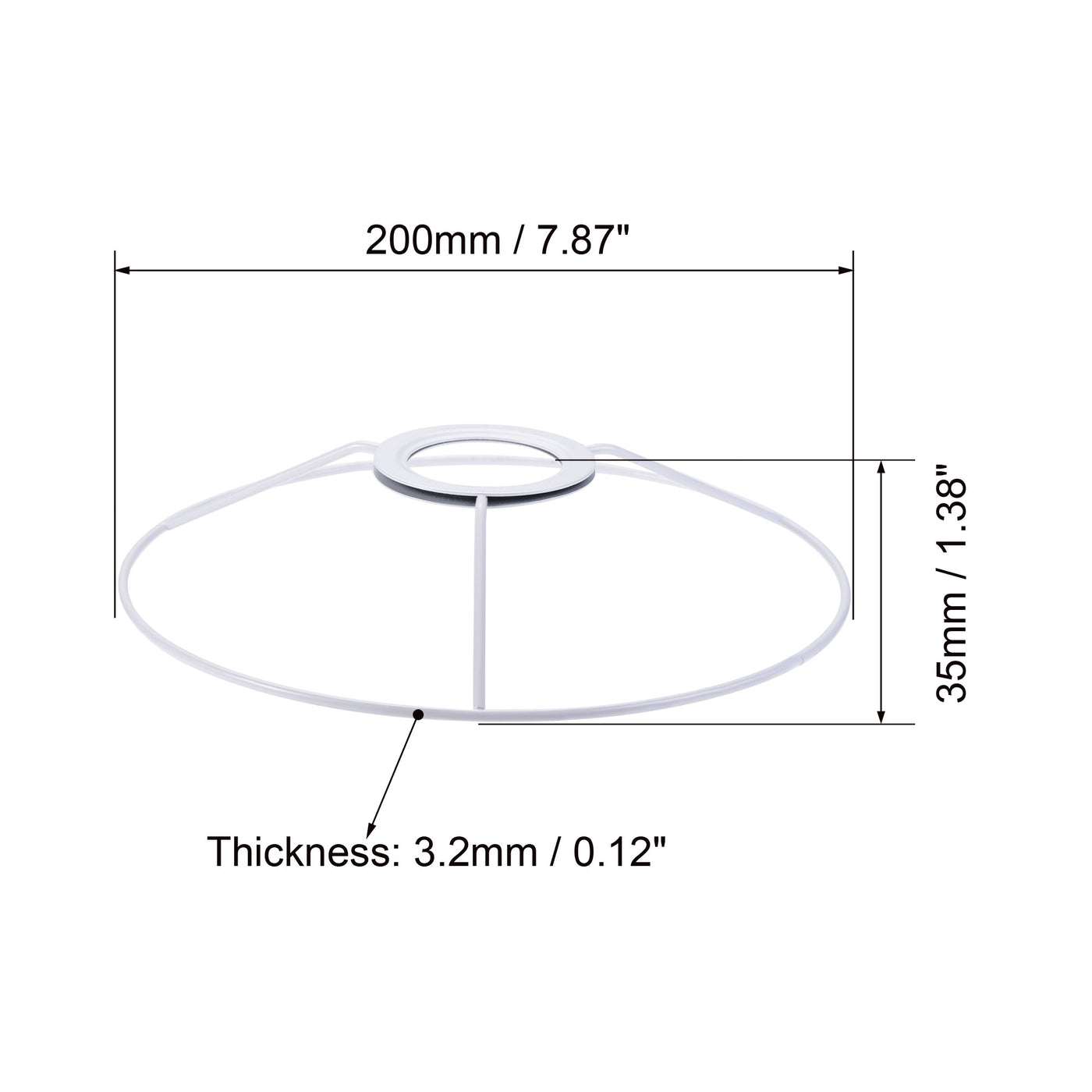 uxcell Uxcell Lamp Shade Ring, 200mm Dia. Lampshade Holder Frame Ring for E26/E27 Lamp Socket, Baked Coating Iron 2 Set