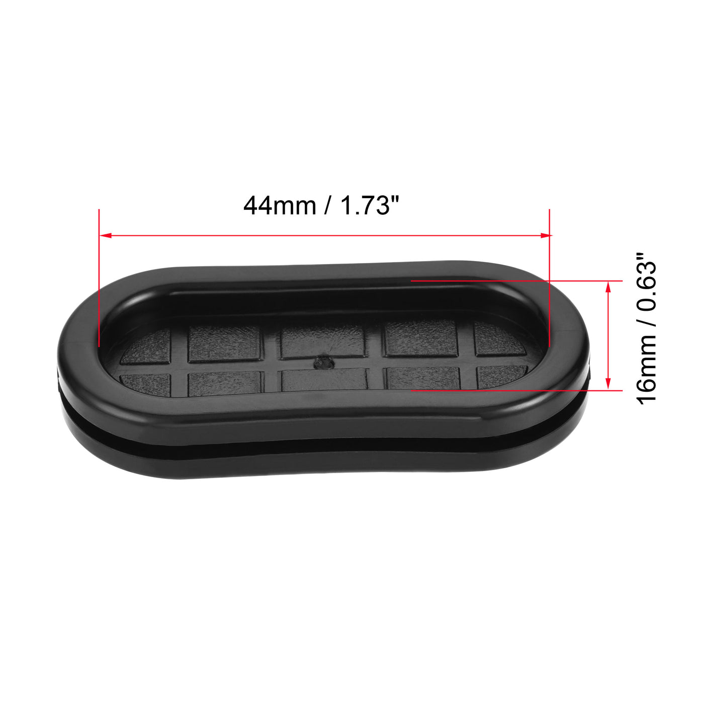 Uxcell Uxcell Rubber Grommet Oval Double-Sided Mount Size 48 x 20 mm for Wire Protection 10pcs