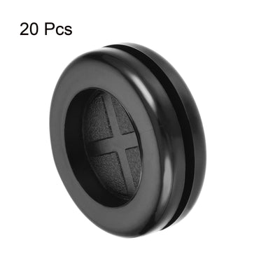 Harfington Uxcell Rubber Grommet Round Double-Sided Mount Dia 35 mm for Wire Protection 20pcs