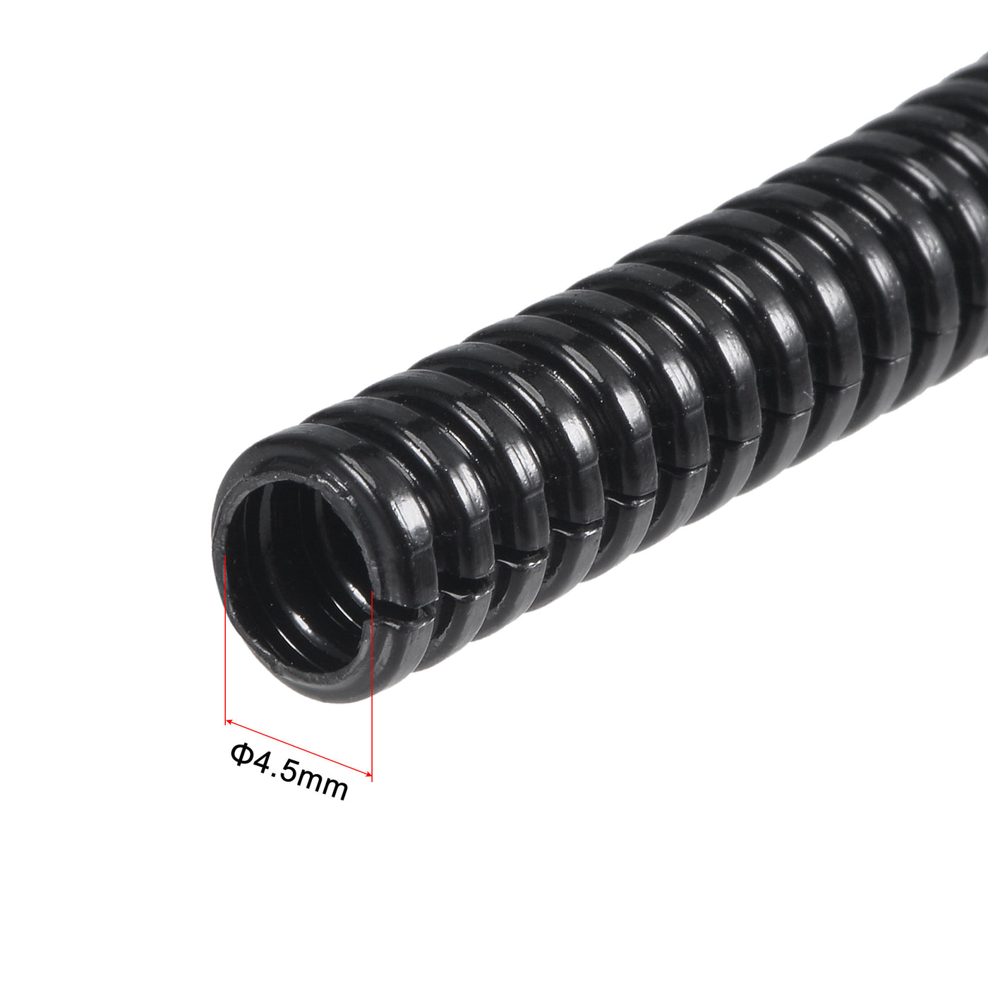 uxcell Uxcell 5 M 4.5 x 7 mm PA Split Corrugated Conduit Tube for Garden,Office Black