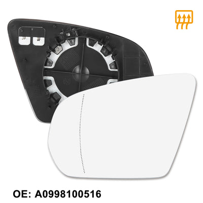 Harfington Car Left Rearview Mirror Glass Heated with Backing Side Plate A0998100516 for Mercedes-Benz